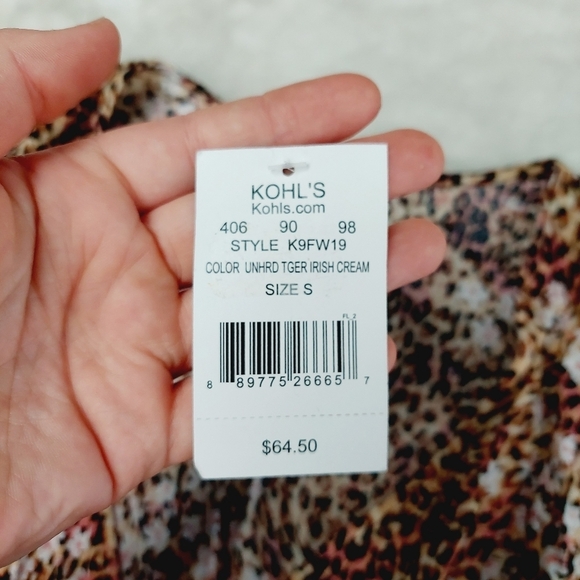 NEW  American Rag Animal-Print Brown Tan Summer Ruffle Midi Dress P3670 - Picture 7 of 9